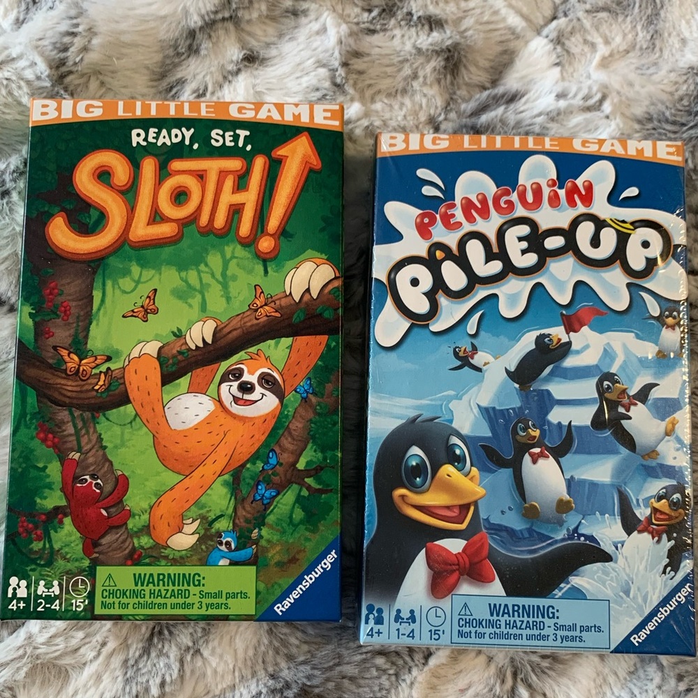 Ravensburger big little games - Ready Set Sloth and Pile Up Penguin